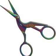 Borduurschaar ooievaar 11,5cm - regenboog